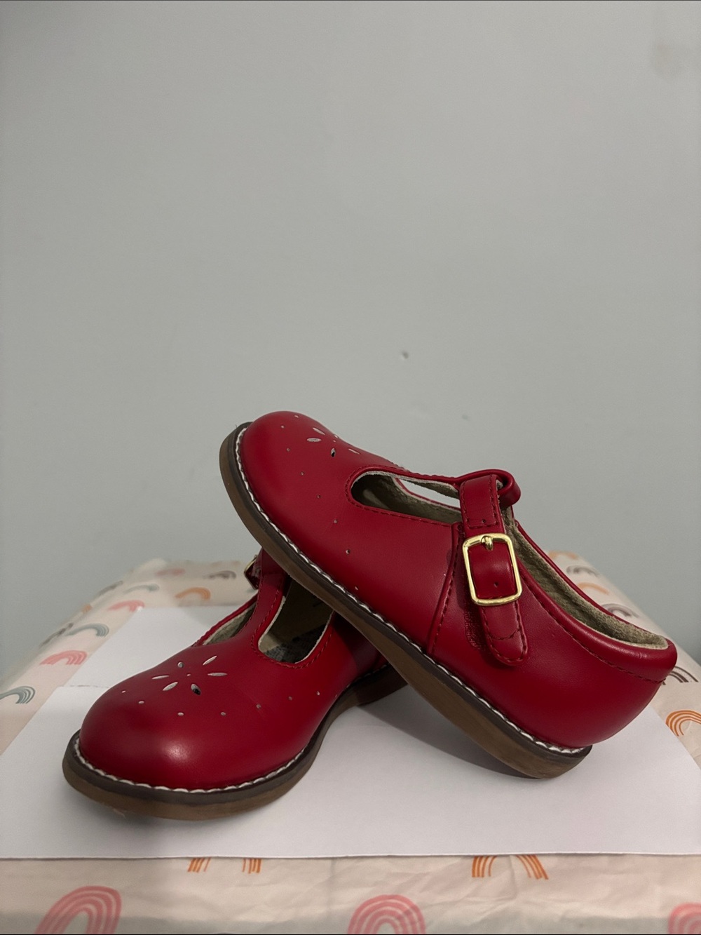 FOOTMATES SHERRY T STRAP APPLE RED